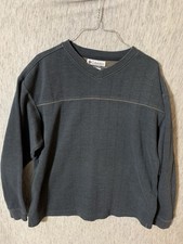 Columbia Sportswear Men's Thermal Cotton Sweater Size Large Gray Soft V Neck