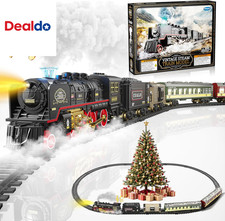 Train Set with Glowing Passenger Carriages for under Christmas Tree,Electric Tra