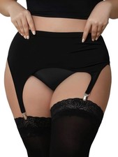 Garter Belt Plus Size High Waist Garter Belts with 4 Vintage Metal Clips for Sto