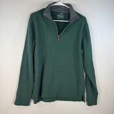 J.Crew Mens Sueded Jersey Quarter Zip Pullover Green 67830 Size M
