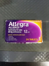 Allegra Allergy Adult 12HR Non-Drowsy Antihistamine 24Tablets Exp 12/2026 #L2