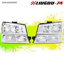 Fit For 03-06 Chevy Silverado 1500 2500 3500 Headlights Signal Bumper Lamps