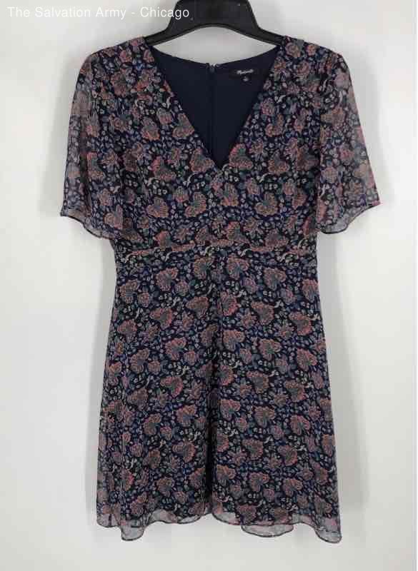 Madewell Womens Multicolor Floral Short Sleeve Short Mini Dress Size 6