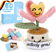 Crochetbox Komplettes Häkelset Für Anfänger, Tulpen in Töpfen Häkelset, Video-Tu