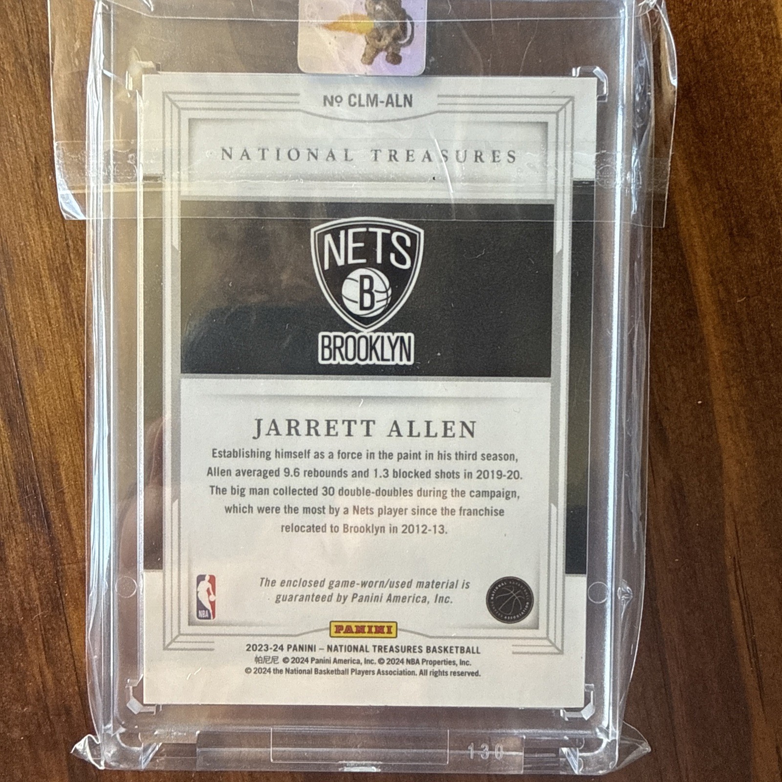 JARRETT ALLEN LOGOMAN 2024-25 National Treasures Basketball  True GW LOGOMAN 2/5 view 7