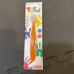Radius Totz Toothbrush 18+ Months - Extra Soft - Orange Sparkle Toddler-  New
