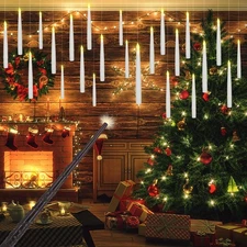 Floating Candles with Wand, Christmas Decoration 24PCS Magic Flickering Warm ...