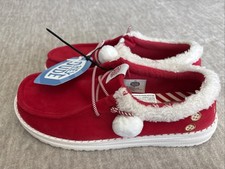 Hey Dude Wendy Mrs. Claus Slip-On Shoes Red Velvet Women s Size 6 45314-610 NWT