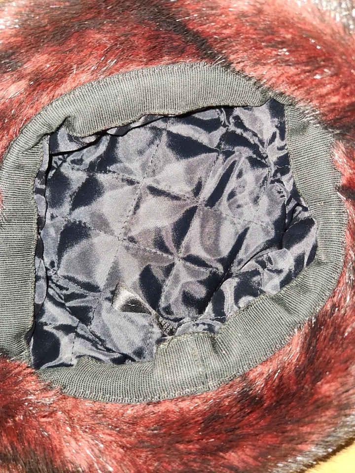 Sombrero Pastillero Mujer Vintage Años 60 Visón Borgoña Piel Sintética Hecho en Italia Foto 3 de 4