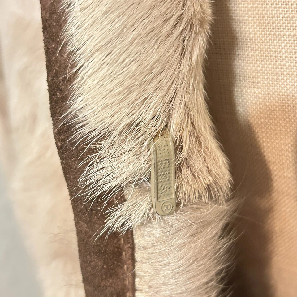 LEER De Colección Años 70 Mujer Pequeño Mediano Crema Largo Completo Pelo de Poni Piel Penny Lane Foto 4 de 4