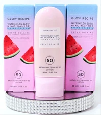 3Pk Glow Recipe Watermelon Glow Niacinamide Sunscreen SPF 50 RV$105 EXP:SEE DESC