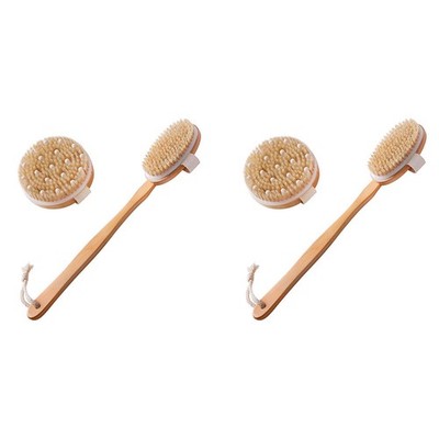 Trockenbürsten Körperbürste 4er Set, Peelingbürste für trockene Haut, Griff Back6521