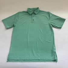FJ FootJoy Polo Shirt Mens Medium All Over Print Golf Performance Oakhurst Logo