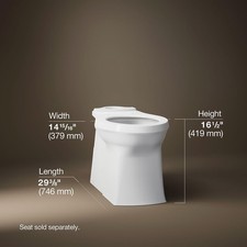 Kohler Corbelle K‑4144 Elongated Toilet Bowl – Comfort Height, Skirted Design