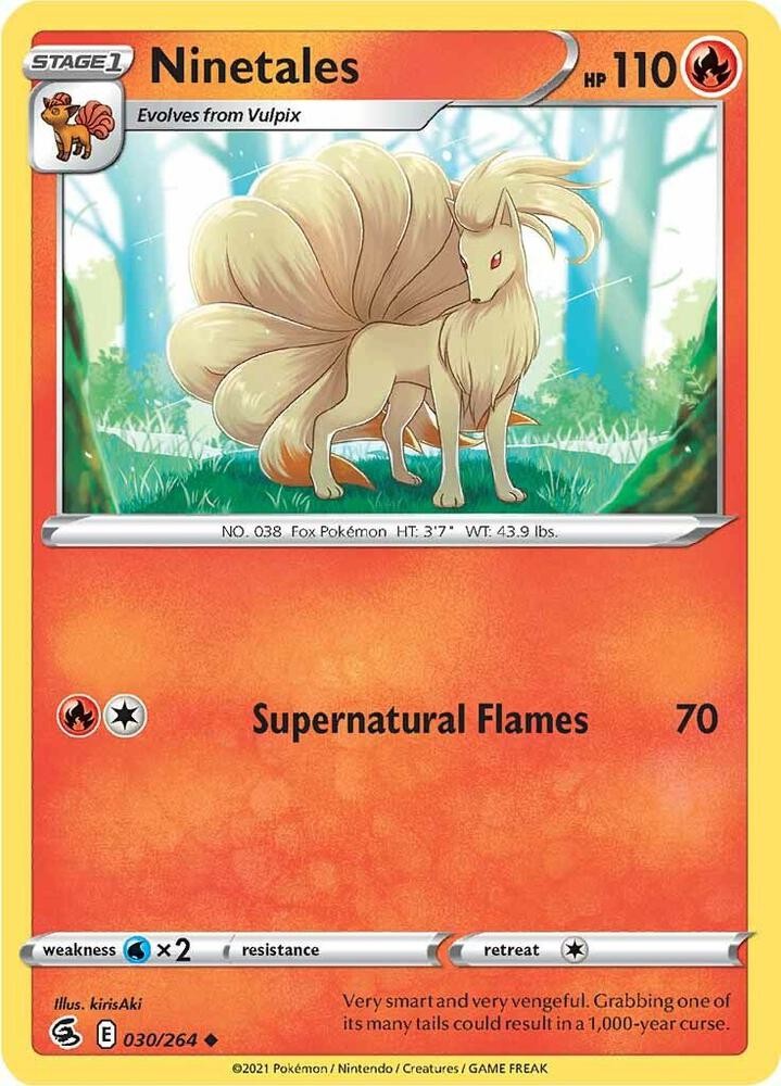 Ninetales (30) 030/264 Reverse Holo Uncommon Pokemon SWSH08: Fusion Strike NM