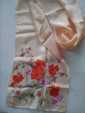 Vintage Vera Neumann scarf 100 silk 50x10  Stunning Bright floral Japan