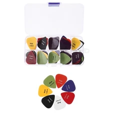  50 Pcs Guitar Picks with Holder Pack of Acoustic for Beginners and Bass