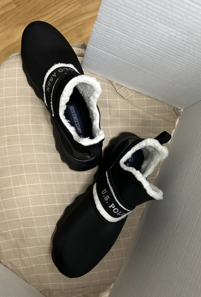 US POLO ASSN.  Zapatos talla 8,5 talla S-blanco y negro con forro de piel bonitos y cálidos Foto 3 de 4