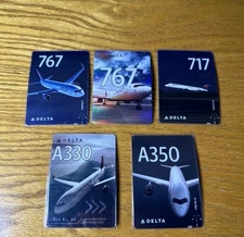 Delta Airline Pilot Trading Cards Lot Of 5 Different 2022 & 2025