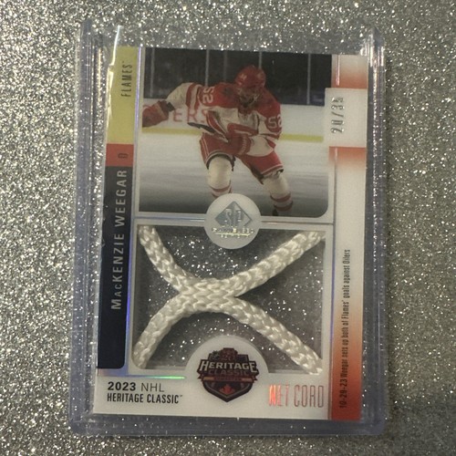 MACKENZIE WEEGAR /35 2024-25 Upper Deck SP Game Used NET CORDS HCN-MW Calgary - Picture 5 of 6
