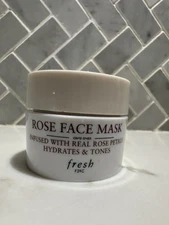 FRESH ROSE FACE MASK INFUSED WITH REAL ROSE PETALS 15 ML/0.5 OZ. Mini Travel
