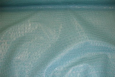 Luvfabrics Turquoise Crocodile set of 6 Place mat Hemmed Edges 14x14 inch square