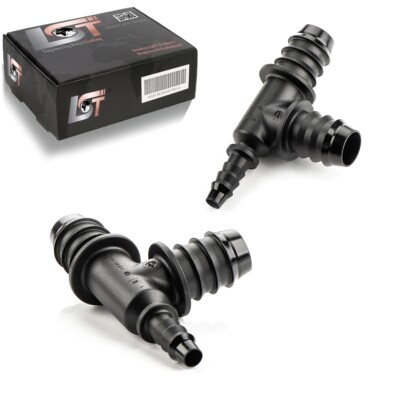 2x T-Stück Kraftstoffschlauch Verbindung T-Verbinder Ø 14mm - Ø 6 mm Reduzierend