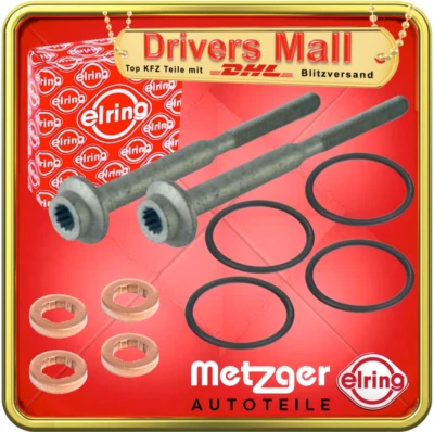 2x Dehnschraube Einspritzdüse + ELRING Dichtringe VW GOLF 6 PASSAT POLO 1.6 TDI