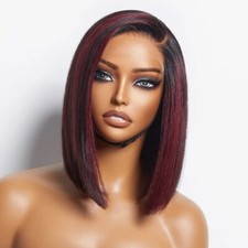 Short Straight Wig 4x4 Lace Front 100 Human Hair Wig Bob Remy