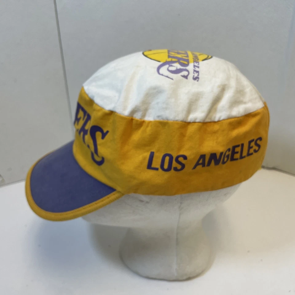 VINTAGE Los Angles Lakers Cloth Stretch HAT CAP Painters Style Made In Taiwan - Image 2 of 4