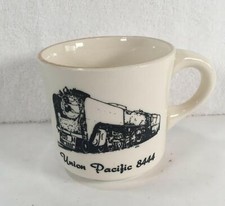 Union Pacific 8444 Railroad Coffee Cup White Vintage Gold Rim GREAT CONDITION