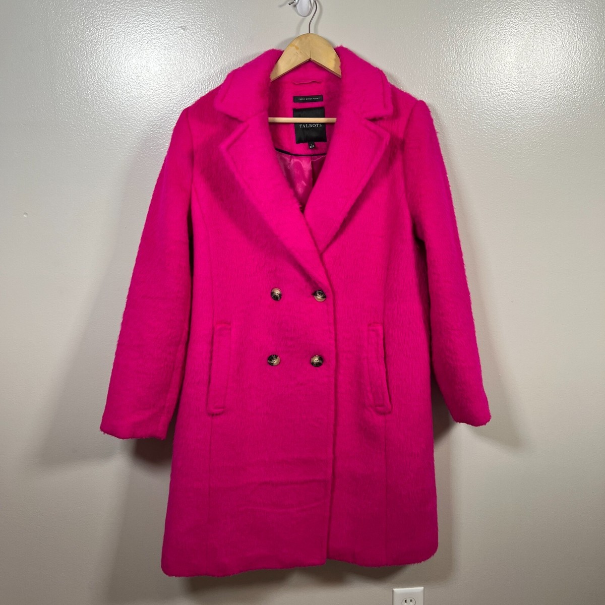 HOT Trench Coat Talbots Pink Wool Coat Talbots Brushed Wool