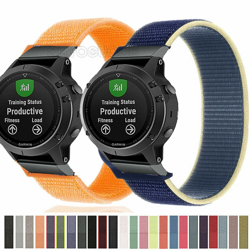 22mm Nylon Band For Garmin Fenix 5 Plus 6 Pro Strap Quick Release Bracelet  Loop