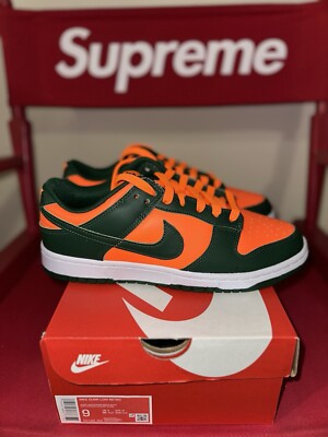 Size 9 - Nike Dunk Low Miami Hurricanes for sale online | eBay