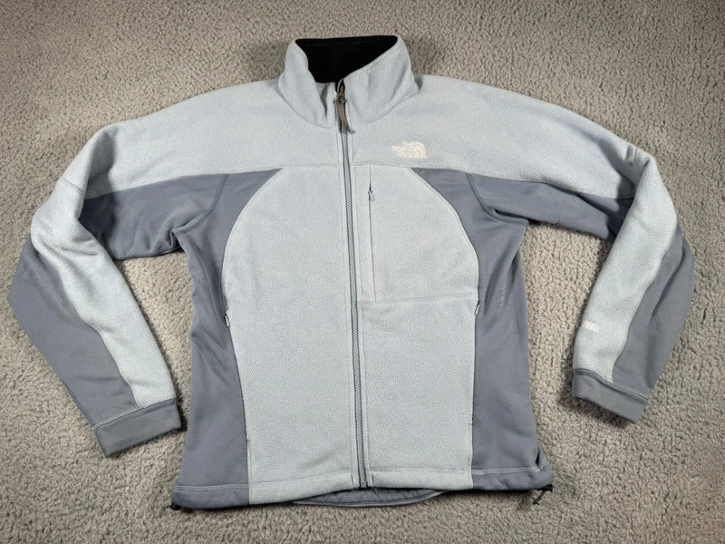 north-face full zip windwall polartec long sleeve jacket