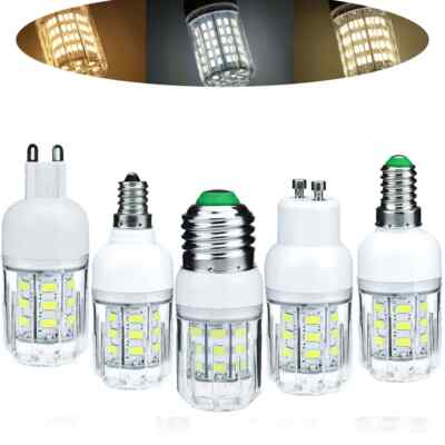 E27 G9 GU10 E26 E12 E14 B22 LED Corn Light Bulb 7W 12V 24V Spotlight for Home