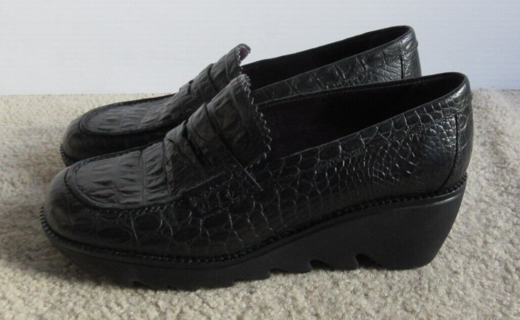 DONALD J PLINER Black Croc Embossed Leather Darrin Loafer Donald J Pliner Sport Women main image 3