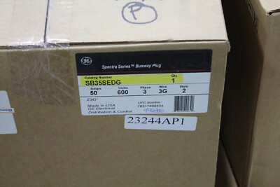 NEW GE Busway Plug Spectra Series SB35SEDG 50A 600V 3PH  