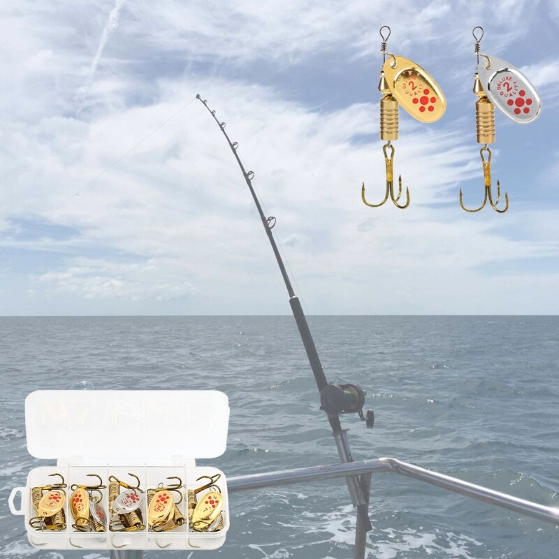 10Pcs Spinner Baits Set Fishing Lures Metal Baits Crankbait Fishing Accessories - Image 2