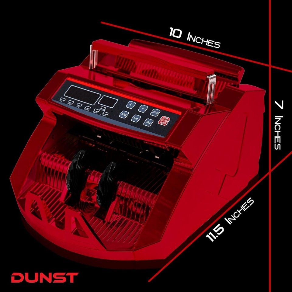 DUNST Red Money Counter Machine Kit Counterfeit Bill Detector BRAND