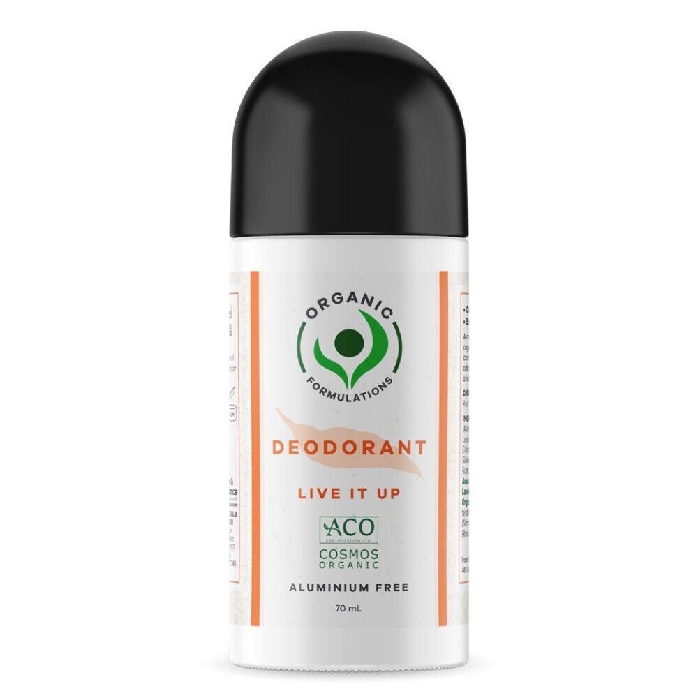 Organic Formulations Live It Up Deodorant 70mL | 100% Vegan | Paraben Free