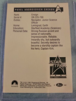 WALTER KOENIG AUTOGRAPH Card Star Trek W/Ultro Pro Sleeve