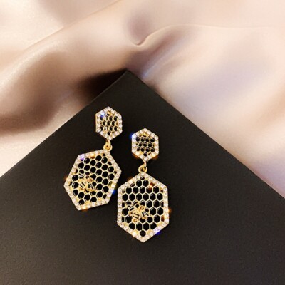 Fashion Element Beehive Drop Dangle Earrings 925 Silver