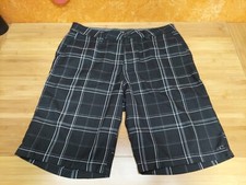 O'Neill Shorts 34 Black Plaid Flat Front Chino