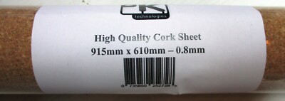 Cork Track Bed - 3 Rolls - 915mm (36'') x 610mm (24'') x 0.8mm (1/32'') Thick - T48