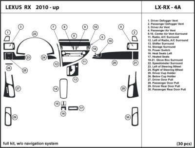 Dash Trim Kit for Lexus RX without navigation sys. Interior 2010-2012  LX-RX-4A