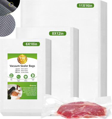 6''x10'' 8''x12'' 11''x16'' Vacuum Sealer Bags Food Saver Sealing Machine Kitchen Bag