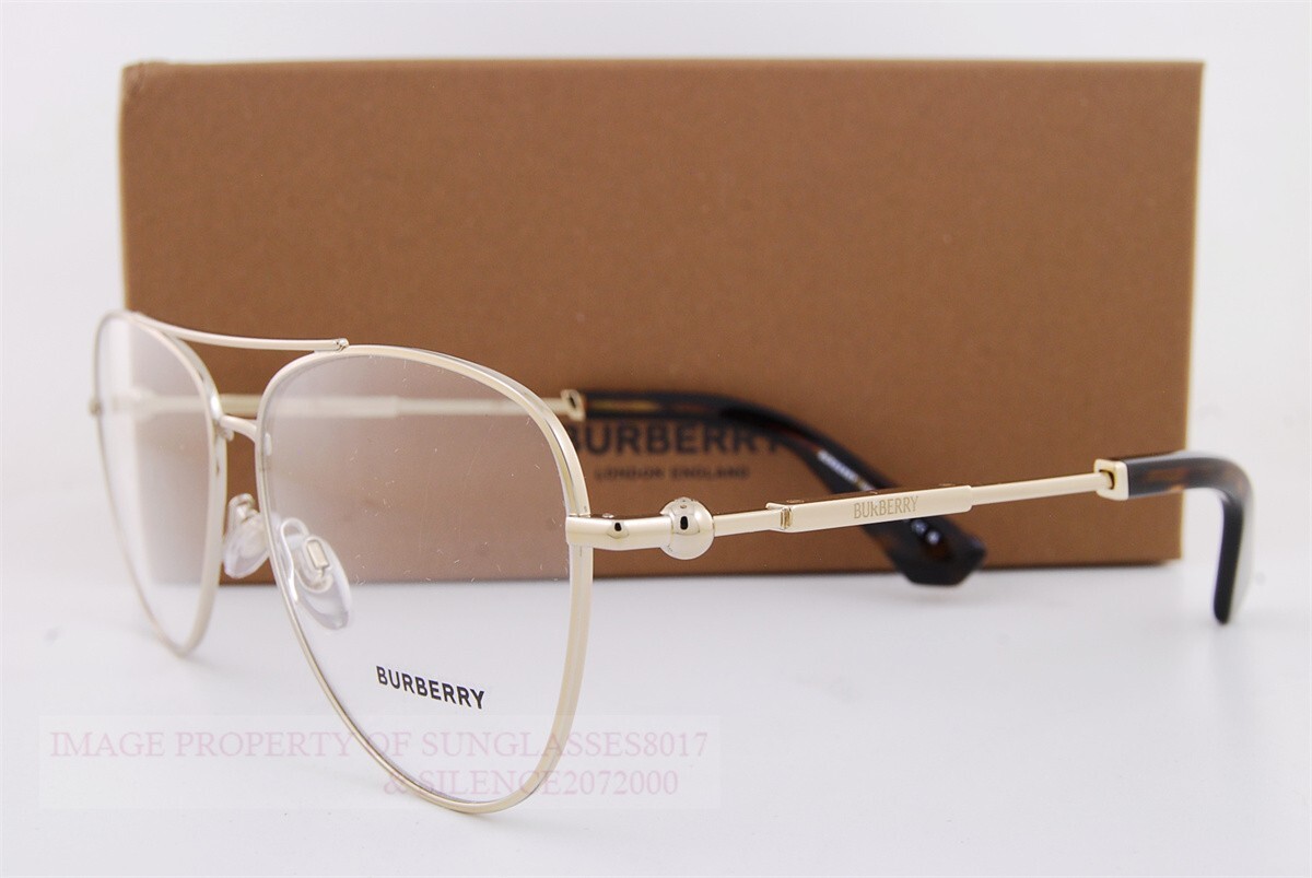 Brand New BURBERRY Eyeglass Frames BE 1386 1109 Light Gold For Men