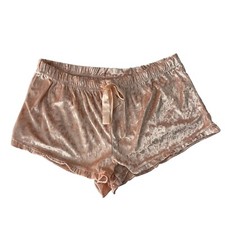 Bobbie Brooks Sleepwear Women's Velvet Ruffled Pajama Shorts Pink Size L