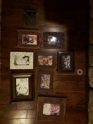 LOT of 9 Unique & Assorted Picture / Photo Frames made from different materials